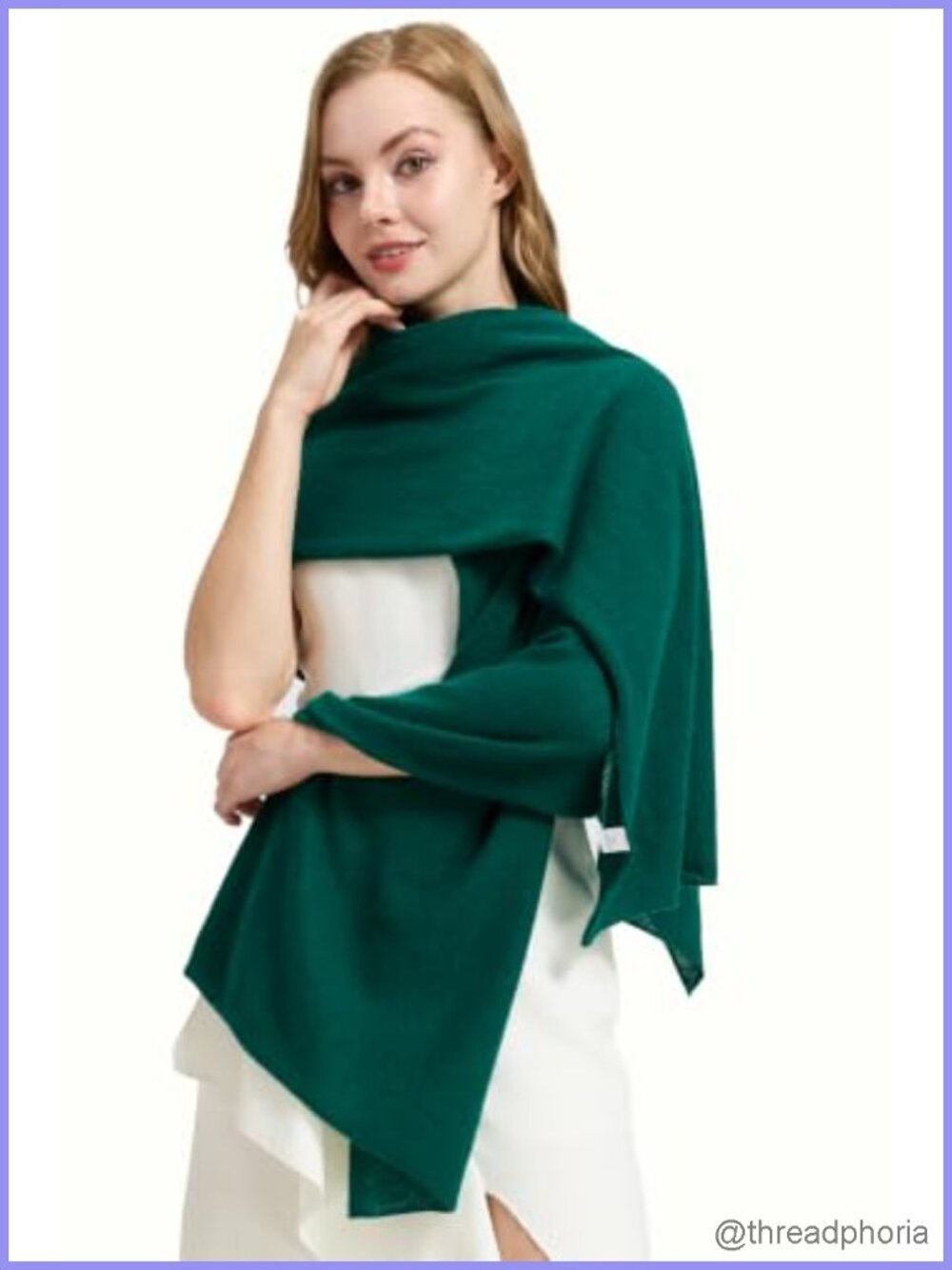 Luxury 100% Cashmere Wrap Shawl 71x24 Knitted Lightweight Travel Scarf with
